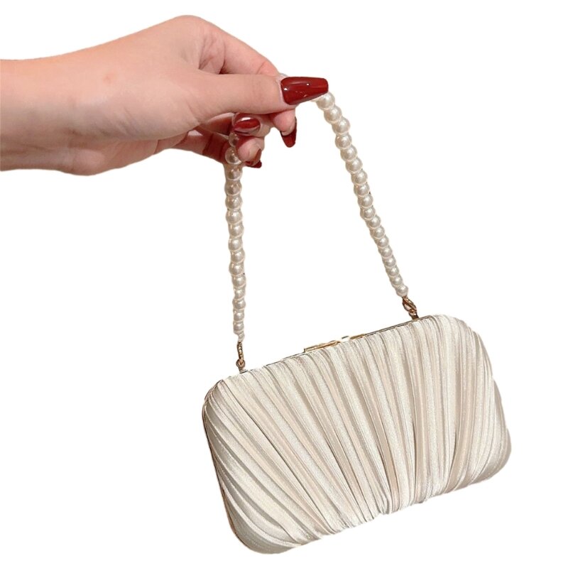 حقيبة سهرة مطوية متطورة حقيبة بوليستر عصرية حقيبة يد صغيرة هدية لصديقتك مثالية للحفلات والسهرات 517D