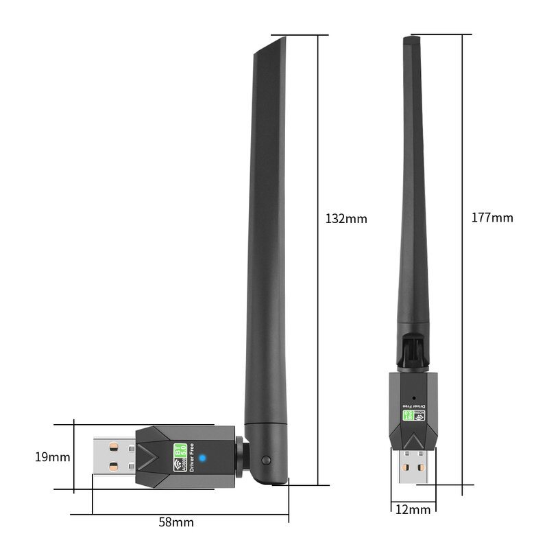 محول بلوتوث USB واي فاي ، بطاقة شبكة 2 في 1 ، ثنائي النطاق ، G ، 5 جيجاهرتز ، هوائي واي فاي ، مستقبل لاسلكي صغير ، ملحقات الكمبيوتر ، Mbps