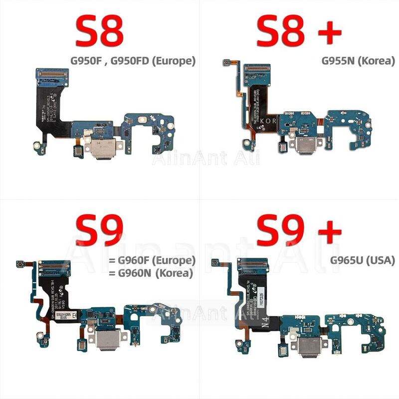 منفذ لوحة شحن AiinAnt-USB ، موصل شاحن ، كابل مرن لسامسونج غالاكسي S8 ، S9 Plus + ، G950F ، G955F ، G960F ، G965F