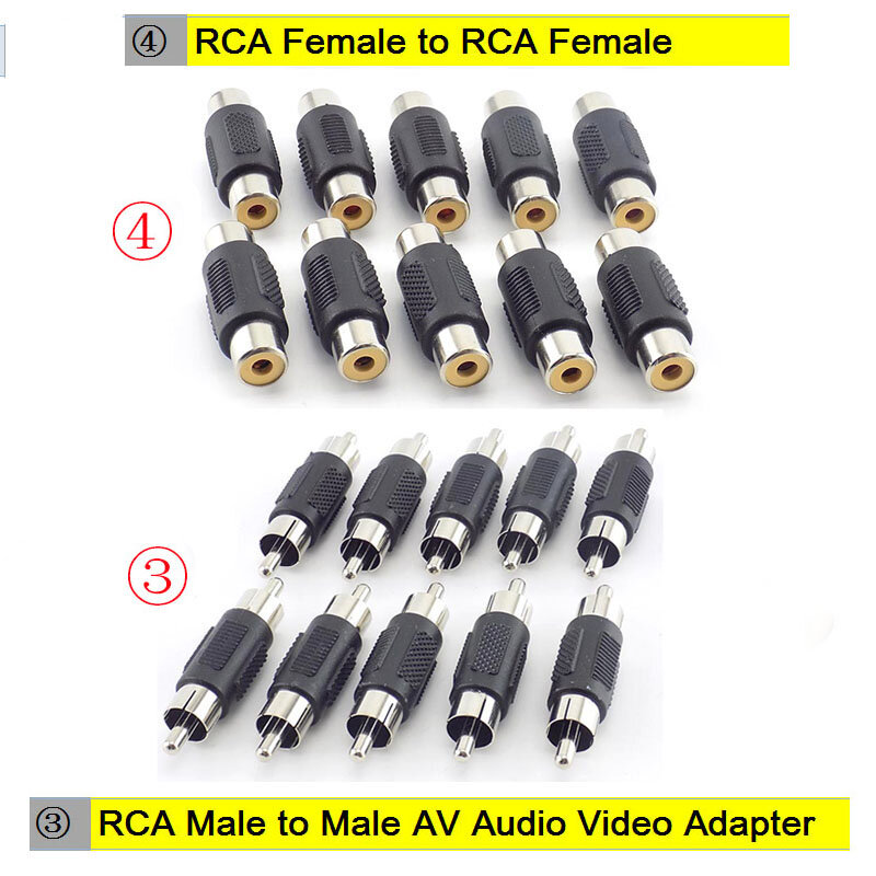 5 قطعة BNC موصل RCA أنثى ذكر اقناع الكابلات محول CCTV كاميرا نظام الأمن مراقبة AV فيديو محول كابل