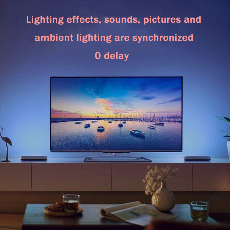 شريط إضاءة خلفية LED للتلفزيون RGB ، شاشة HDMI ، مزامنة الموسيقى ، مصباح محيط ، 5 فولت ، شريط دايود للكمبيوتر ، PS4 ، XBOX ، ديكور جهاز الألعاب