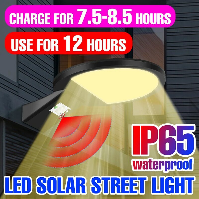 IP65 الشمسية LED في الهواء الطلق ضوء مقاوم للماء مصباح الشارع PIR استشعار الحركة LED مصباح للطاقة الشمسية الخارجية بالطاقة أشعة الشمس حديقة الكاشف