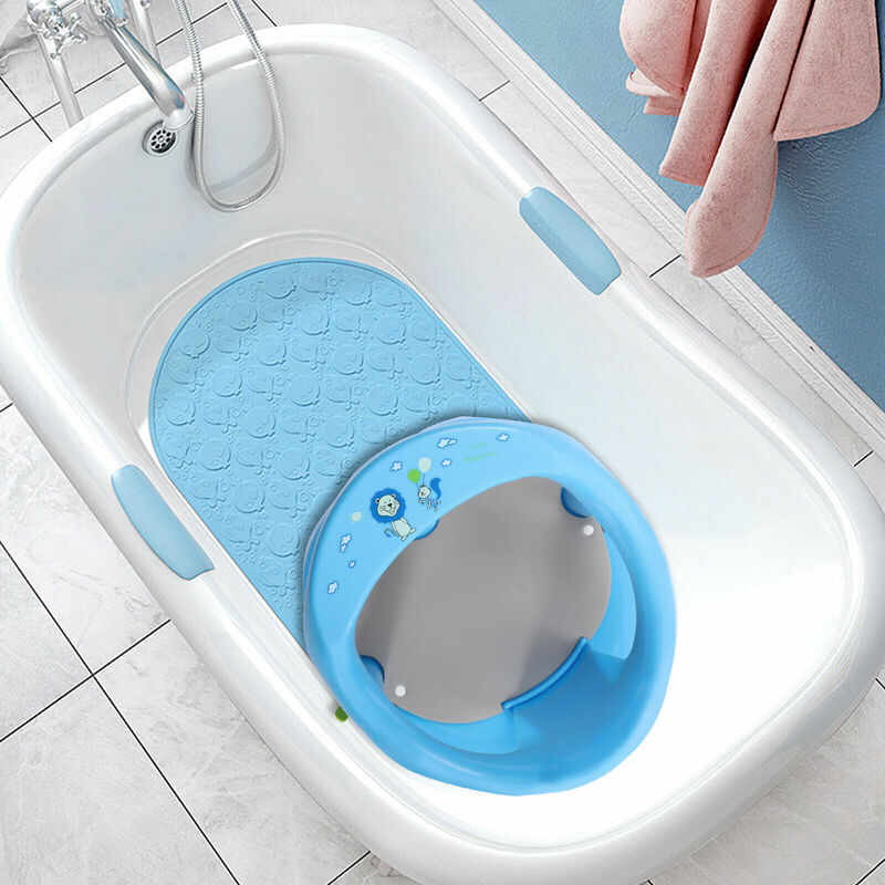 حلقة وكرسي لحوض استحمام الأطفال مع 4 أكواب شفط مضادة للانزلاق ، آمنة ، زرقاء ، جديدة