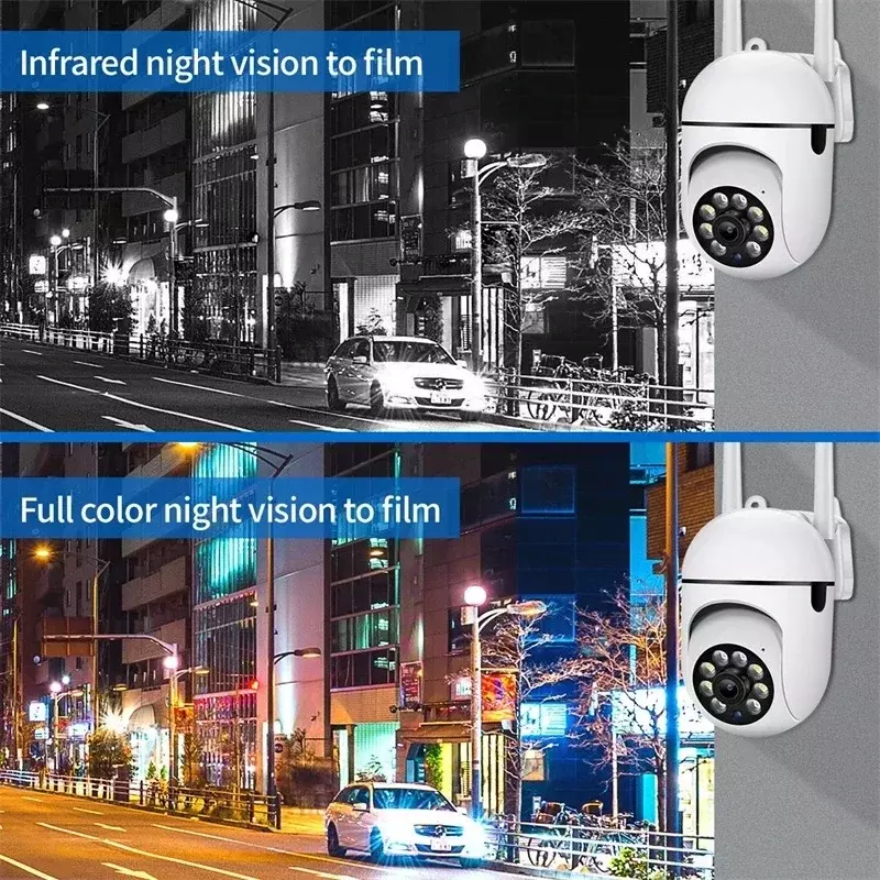 كاميرا مراقبة لاسلكية خارجية CCTV ، كاميرا IP واي فاي ، رؤية ليلية ملونة ، كشف AI البشري ، تكبير رقمي 4X ، IP66 مقاوم للماء ، 5MP