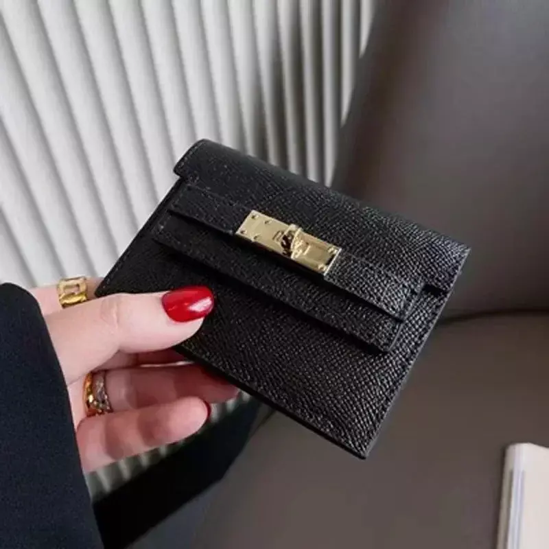 محفظة صغيرة من الجلد الطبيعي للنساء ، حامل بطاقات ، مخلب ، محافظ قصيرة ، حقائب نقود ، عملات معدنية ، جيب