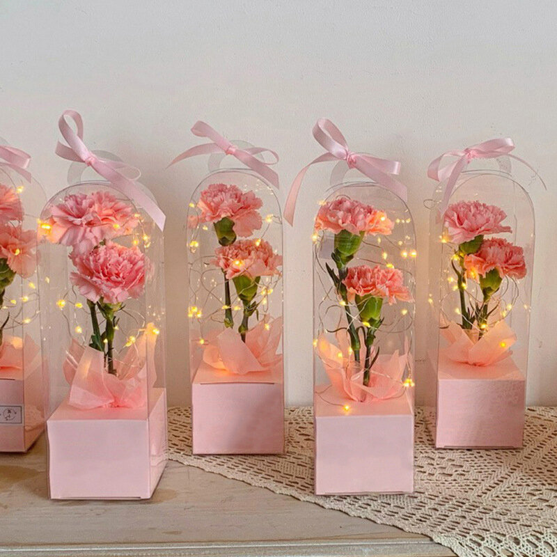 صندوق هدايا بلاستيكي شفاف ، مناسب لزهرة الورد ، تغليف الكيك ، صناديق تغليف الزهور ، زفاف ذاتي الصنع ، عيد الحب ، 1 قطعة