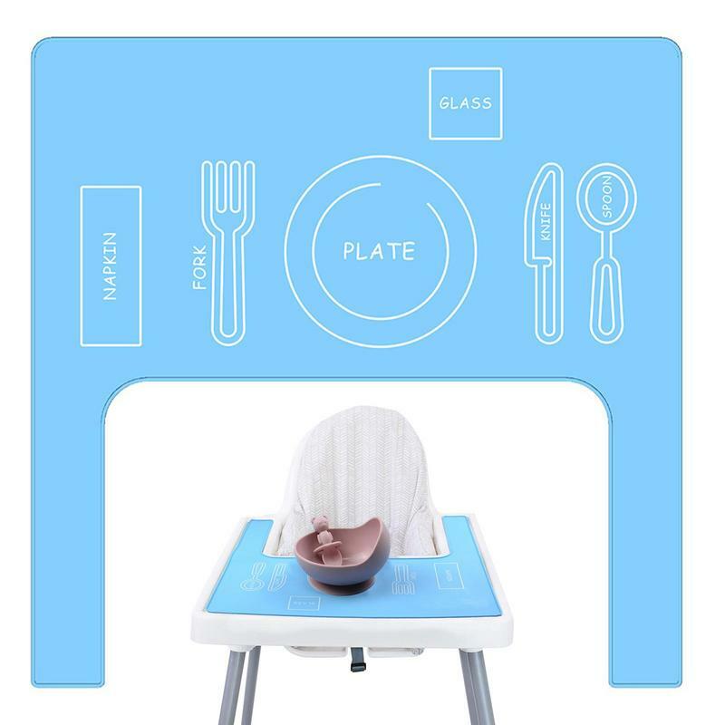 تحديد الموقع للمقعد العالي المضادة للانزلاق الغذاء تحديد الموقع الاصبع الأطعمة المفارش للأطفال الصغار والرضع سهلة التنظيف الغذاء آمنة قابلة لإعادة الاستخدام