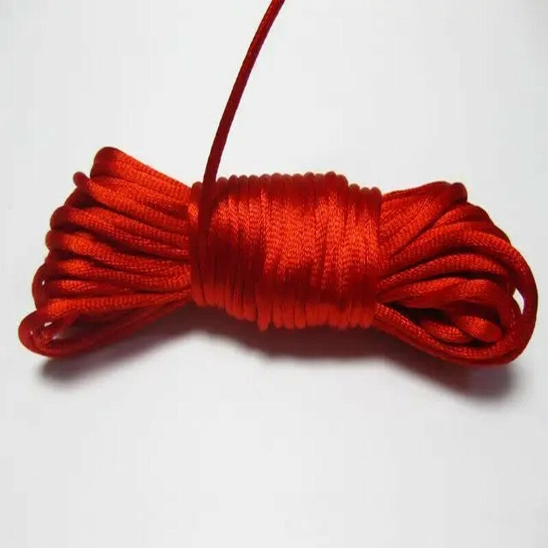 100 متر الأحمر الصينية عقدة الحبل قلادة عقدة راتايل الموضوع الحرير الاصطناعية E0951