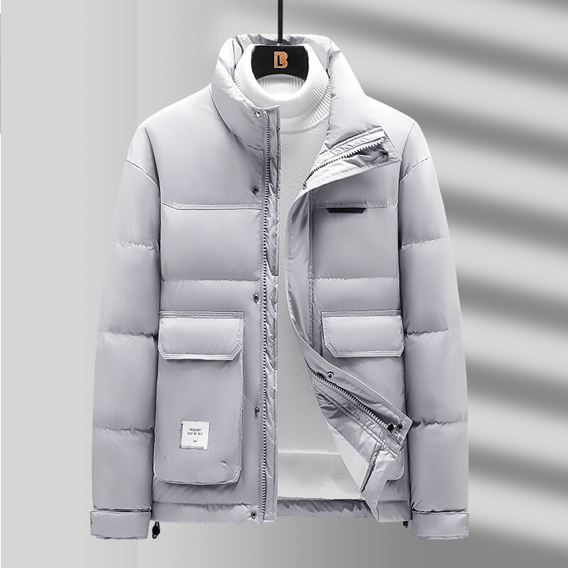 Winter Mens Down Jacket 2023 Fashion New Thick Warm Stand Collar Windpoof Parka Men Solid Casual Down Jackets Coats Hot M-5XL