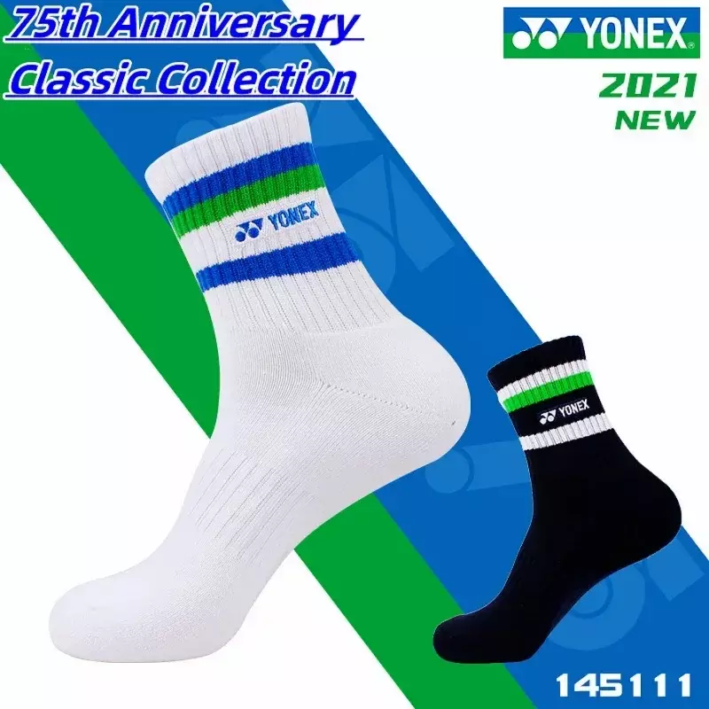 جوارب Yonex-badminton ، الذكرى السنوية 75 ، سميكة ، نحام منشفة ، ماص للعرق ومزيل العرق ، للياقة البدنية والجري
