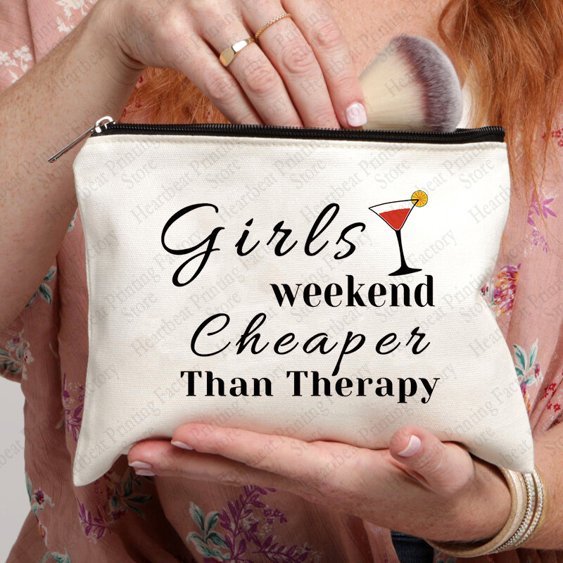 حقيبة مكياج بسعة كبيرة للفتيات ، عطلة نهاية الأسبوع أرخص من نمط العلاج ، هدية حفل العزوبية ، حفلة شقيقة