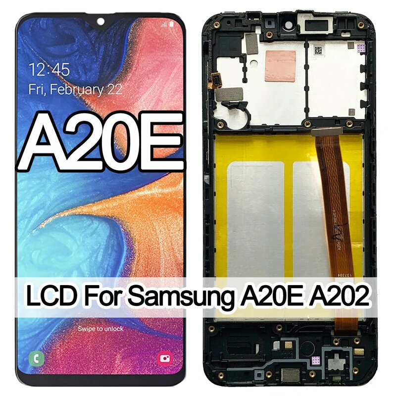 شاشات LCD Incell لسامسونج جالاكسي A20e ، شاشة عرض تعمل باللمس ، تجميع محول رقمي ، بديل ، A202 ، A202F ، A202DS ،"