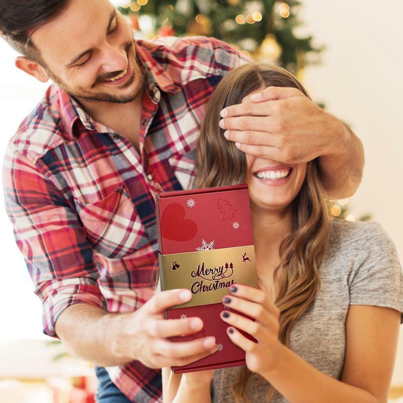 الأحمر عيد الميلاد ترتد مفاجأة علب الهدايا ، مضحك الإبداعية انفجار صندوق ، المنبثقة صناديق لقضاء العطلات وأعياد الميلاد ، جديد