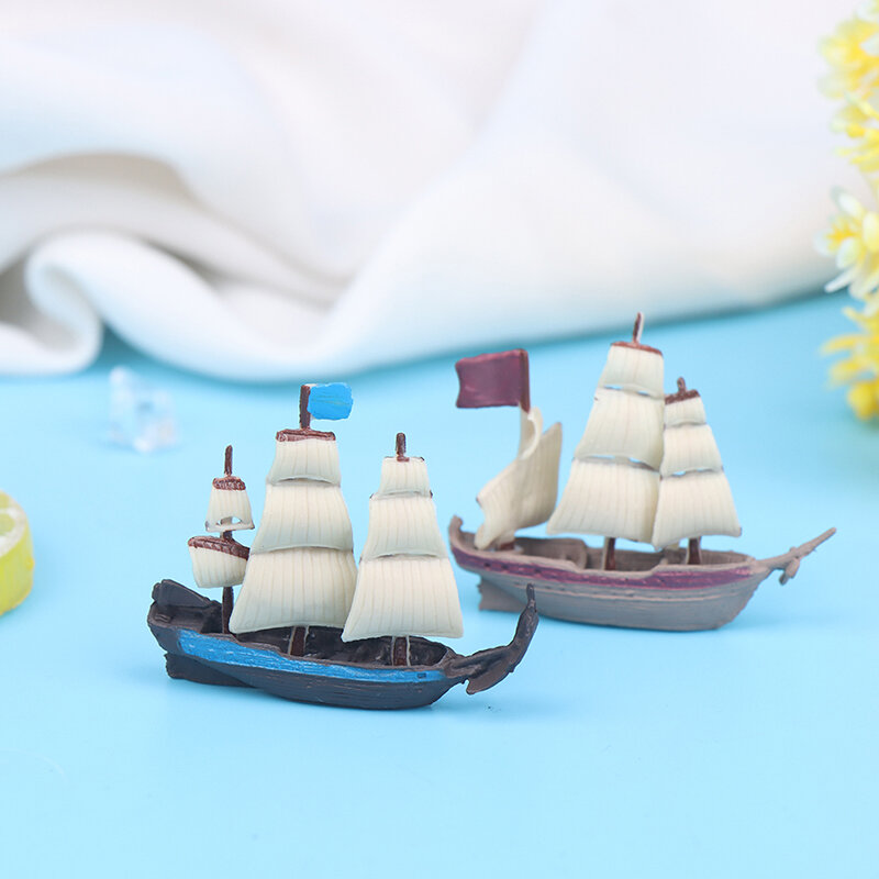 دمية مصغرة نموذج سفينة قراصنة صغيرة البحر يخت المحيط قارب ديكور دمية الأثاث