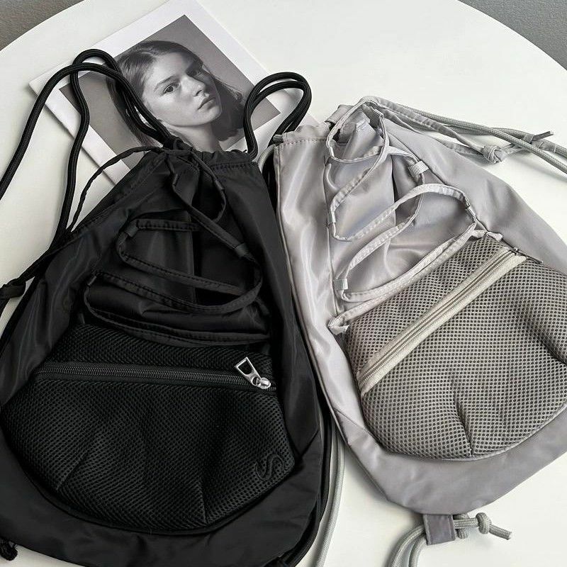 حقيبة ظهر كورية غير رسمية تناسب جميع الأحجام للنساء ، حقائب مدرسية بطيات برباط ، أزياء كلاسيكية قصيرة ، حقائب ظهر للطلاب ، Y2k