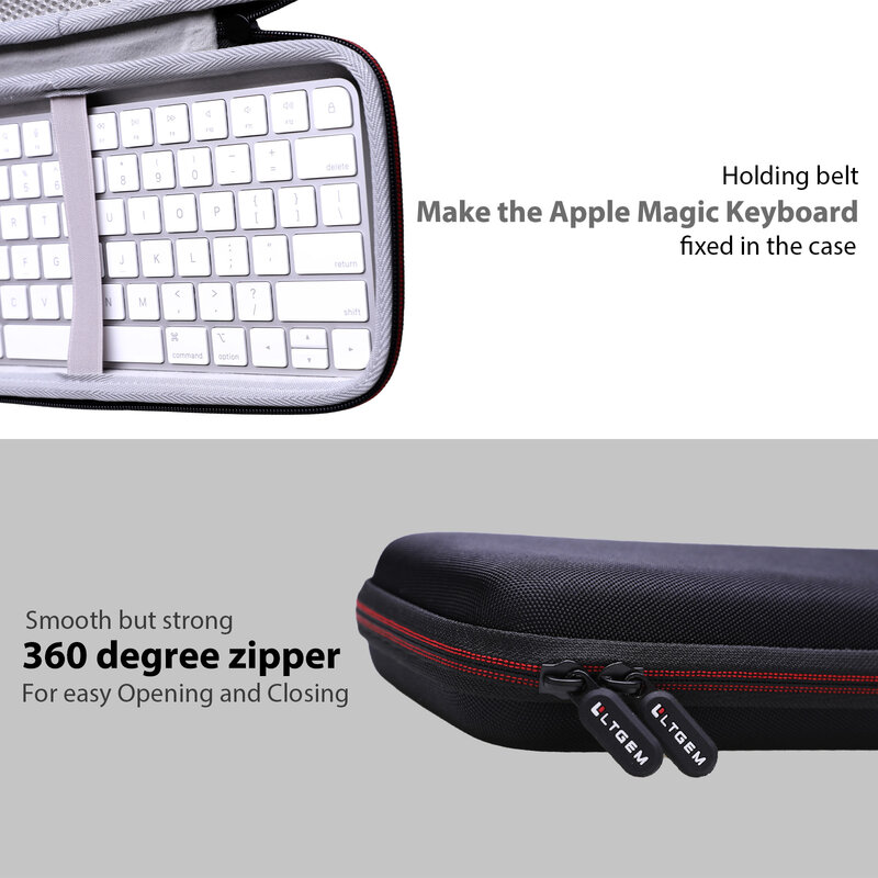 LTGEM-جراب صلب للوحة مفاتيح أبل السحرية ، الحمل الواقي ، حقيبة التخزين ، حقيبة السفر ، الماوس السحري للتفاح