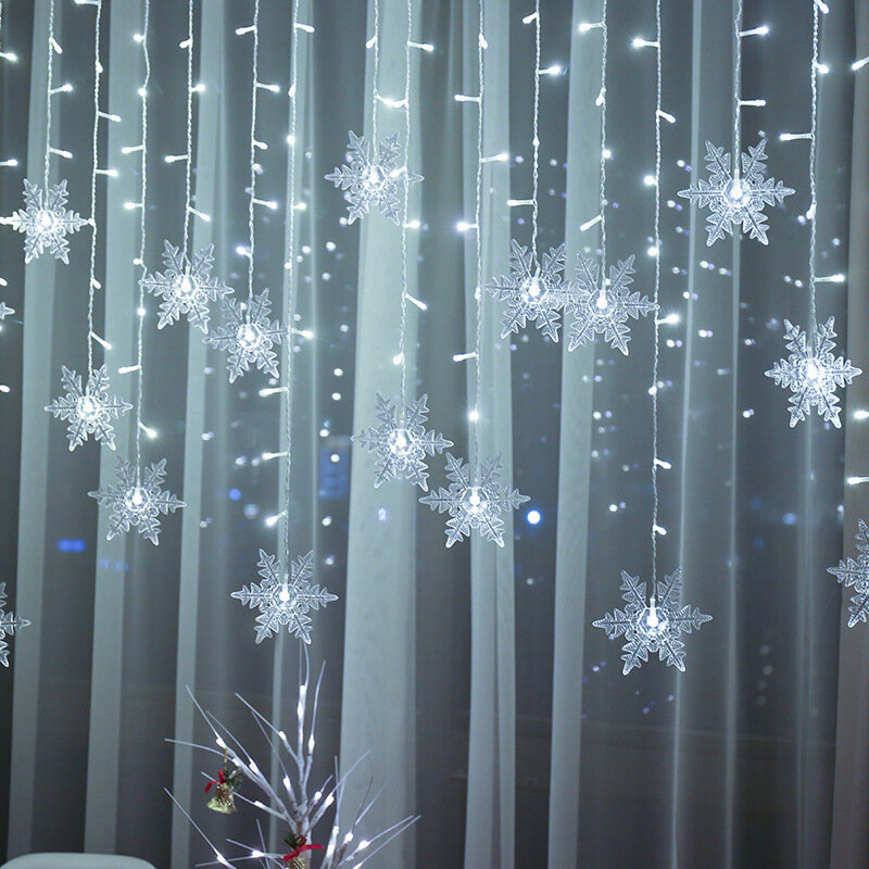 3.2 متر عيد الميلاد الثلج LED سلسلة أضواء وامض الجنية الستار أضواء مقاوم للماء لقضاء عطلة حفل زفاف عيد الميلاد الديكور
