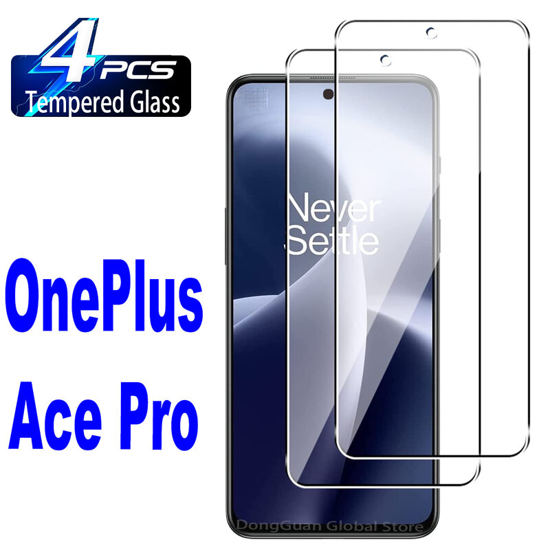 2/4 قطعة الزجاج المقسى ل OnePlus Ace برو بصمة واقي للشاشة الزجاج
