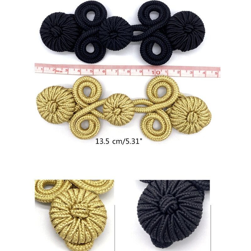 Y166 اليدوية الصينية عقدة زر أسود/الذهب الشريط السحابة تانغ زي لتقوم بها بنفسك الحرفية