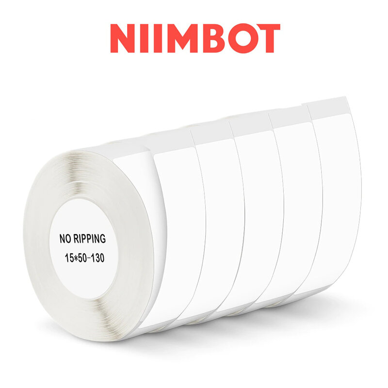 شريط لاصق أبيض لطابعة Niimbot ، ملصق لاصق ، لفة ورق لملصق Niimbot ، D11 ، D110 ، 15x50mm