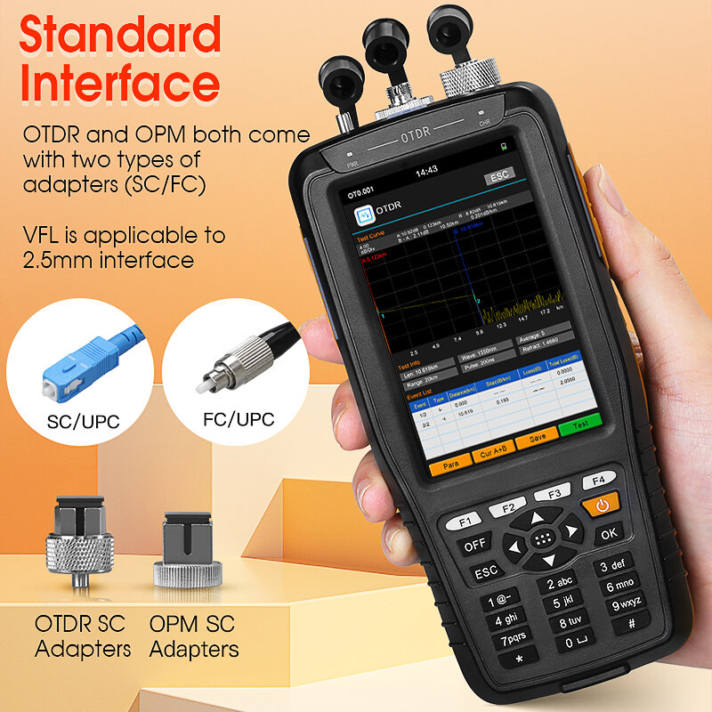 متعددة الوظائف OTDR 1310/1550/1610nm (اختياري) VFL/OPM/OLS شاشة تعمل باللمس الوقت البصري المجال الانعكاسات اختبار الألياف البصرية