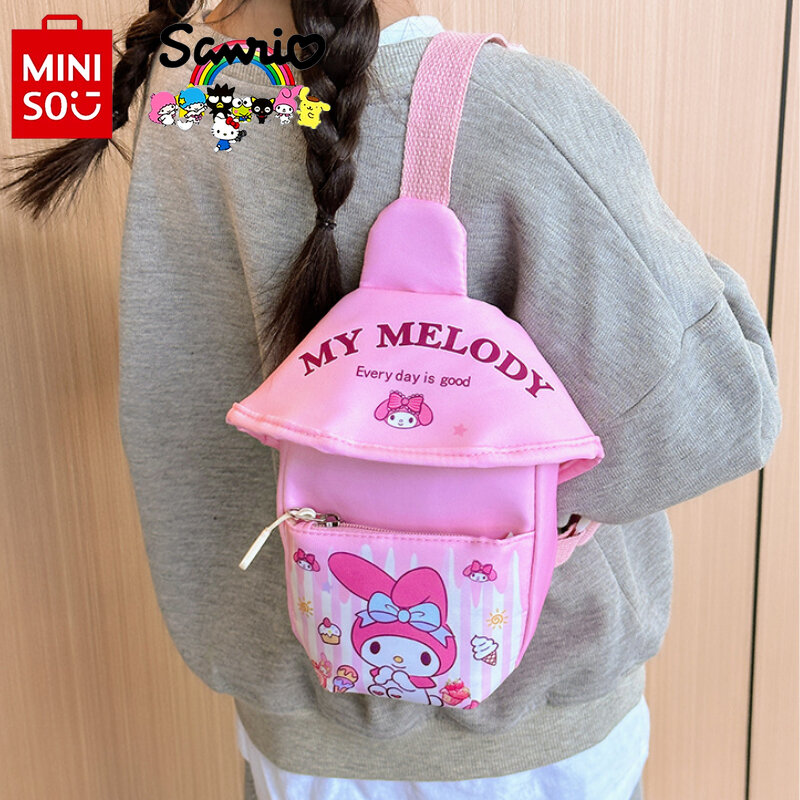 حقيبة صدر كرتونية للأطفال Miniso Sanrio ، عالية الجودة ، حقيبة خصر للفتيات ، رياضة ترفيهية ، حقيبة كتف ، جديدة ، عصرية
