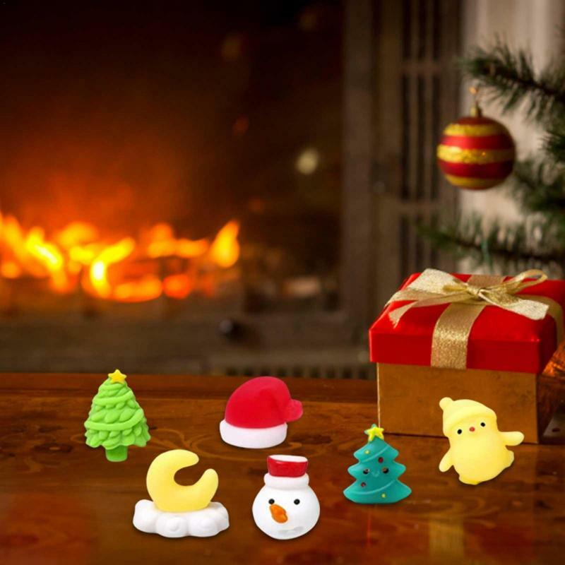 عيد الميلاد مجيء التقويم للأطفال ، ضغط لعبة ، لطيف Mochi الحيوانات ، عيد الميلاد موضوع حفلة صالح ، العد التنازلي ، 24 قطعة