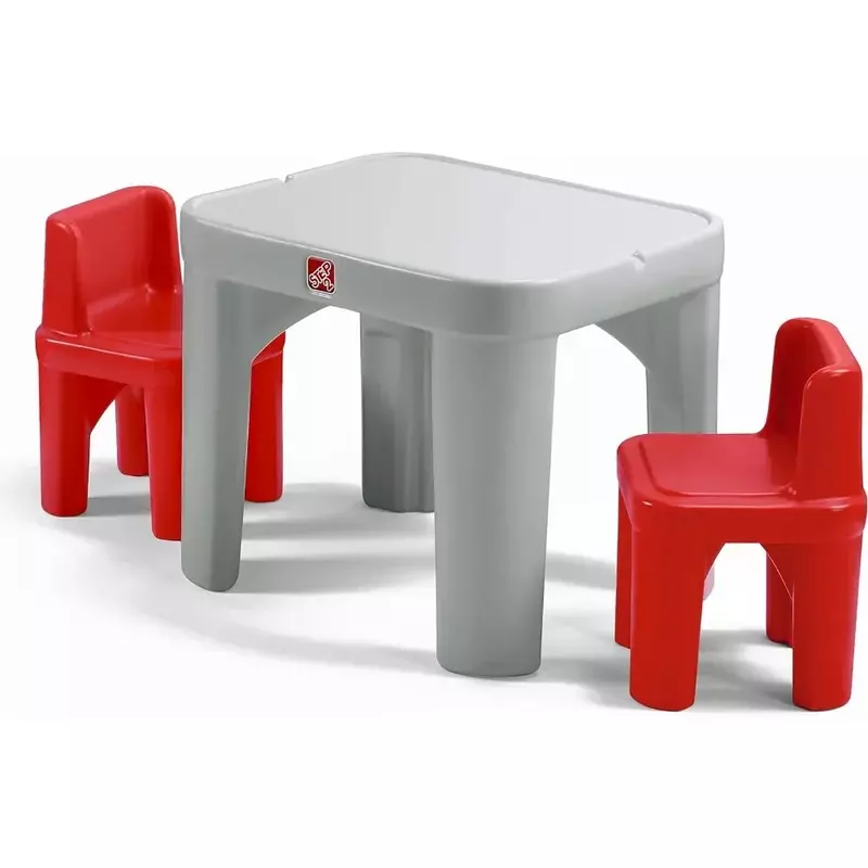 مجموعة طاولة وكرسي للأطفال ، طاولات نشاط للأطفال ، فنون وحرف يدوية ، رمادي وأحمر ، عمر 2 + قديم ، غرفة لعب