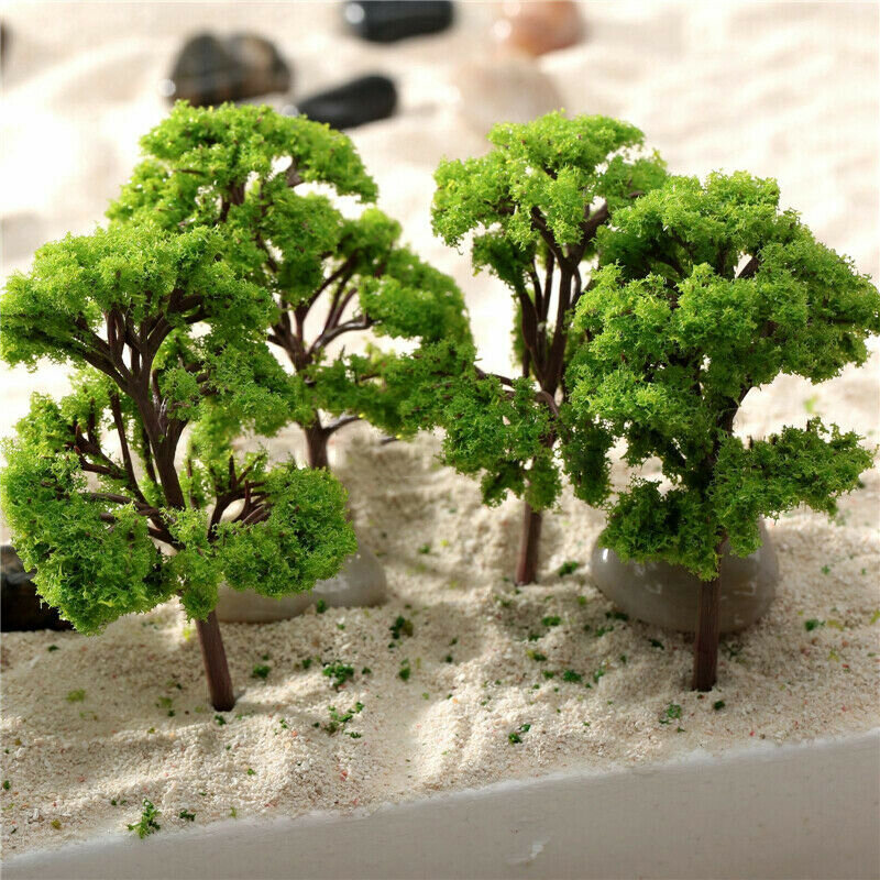 10 قطعة 4 سنتيمتر نموذج الأشجار قطار السكك الحديدية تخطيط Diorama مشهد صغير البلاستيك مقياس المشهد مصغرة شجرة الديكور