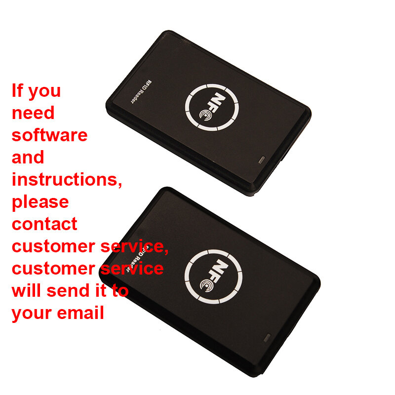 قارئ بطاقات التعريف بالإشارات الراديوية الناسخ 125KHz مفتاح فوب NFC قارئ بطاقات الذكية الكاتب 13.56MHz مبرمج مشفر uid keyfobs
