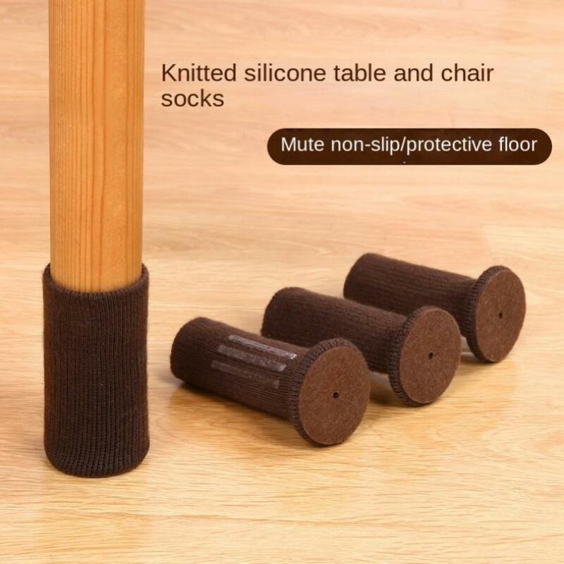 4 قطعة طبقات مزدوجة القماش المضادة للانزلاق غطاء الساق مع الطابق واقية لتزيين الجدول/كرسي