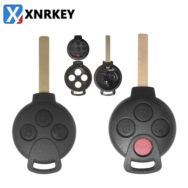 XNRKEY 3/4 زر الذكية عن بعد رئيس غطاء حافظة مفتاح غطاء لمرسيدس بنز الذكية Fortwo 451 2007-2013 حافظة مفتاح السيارة عن بعد فوب