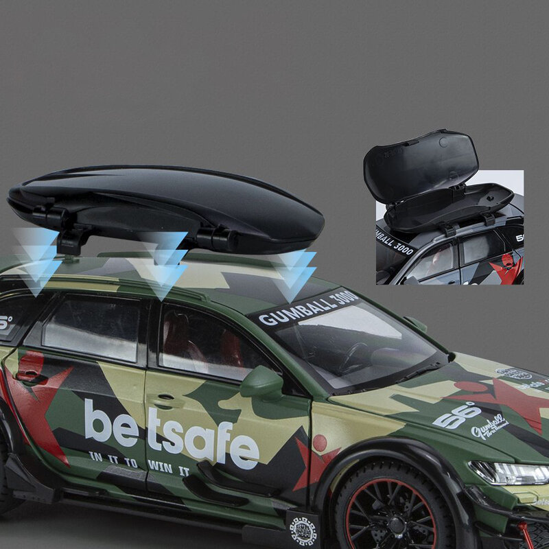 1:24 أودي RS6 DTM تعديل سيارة سبيكة لعبة سيارة نموذج عجلة القيادة الصوت والضوء لعبة أطفال المقتنيات هدية عيد