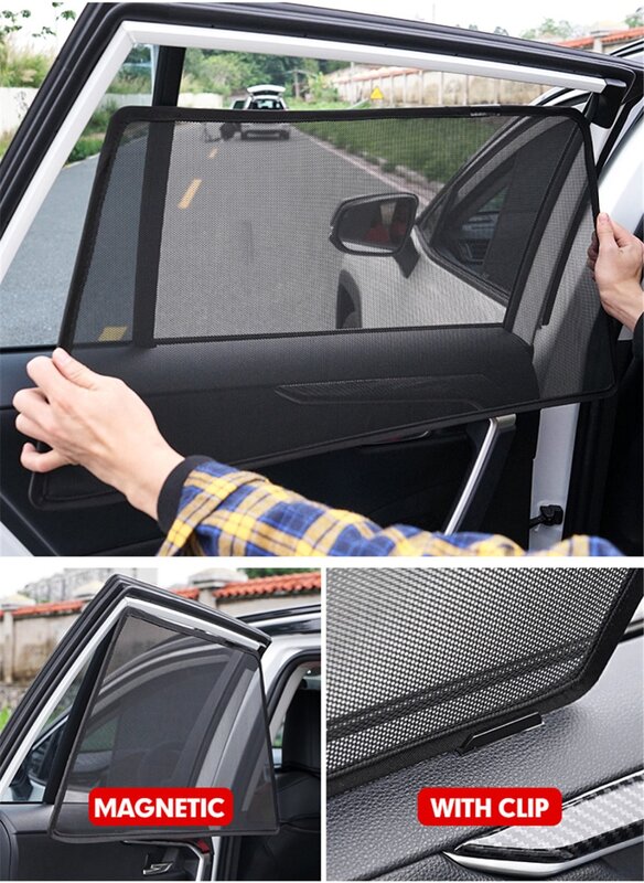 مظلة شمسية مخصصة لنوافذ السيارة الجانبية مغناطيسية مخصصة لـ فولفو S60 S90 XC60 XC90 V60 V40 شبكة ستارة النافذة يرجى ملاحظة النموذج الخاص بك