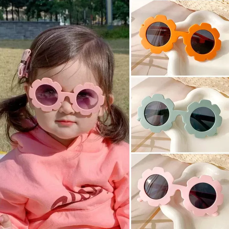 نظارات شمسية عتيقة للزهور للأطفال ، حماية كلاسيكية ، خارجية ، جميلة ، بنات ، أولاد ، أطفال ، جديد