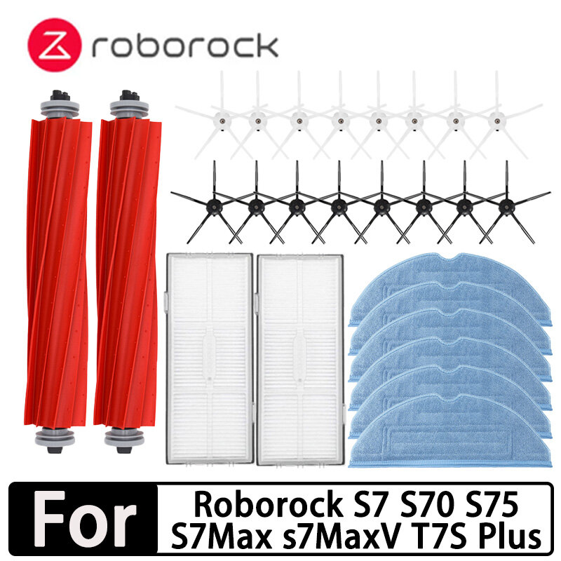 ملحقات Roborock S7 S70 S75 S7Max S7 maxv ultra T7S Plus S7 pro ultra فرشاة رئيسية فلتر Hepa قطع غيار روبوت المكنسة الكهربائية