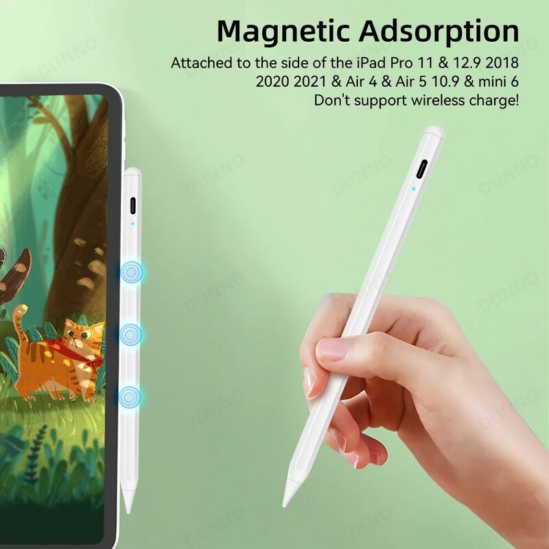 قلم رسم فعال لجهاز 2020 iPad Pro 11 12.9 قلم شاشة لمس بالسعة لجهاز iPad 10.2 10.5 10.9 قلم Apple