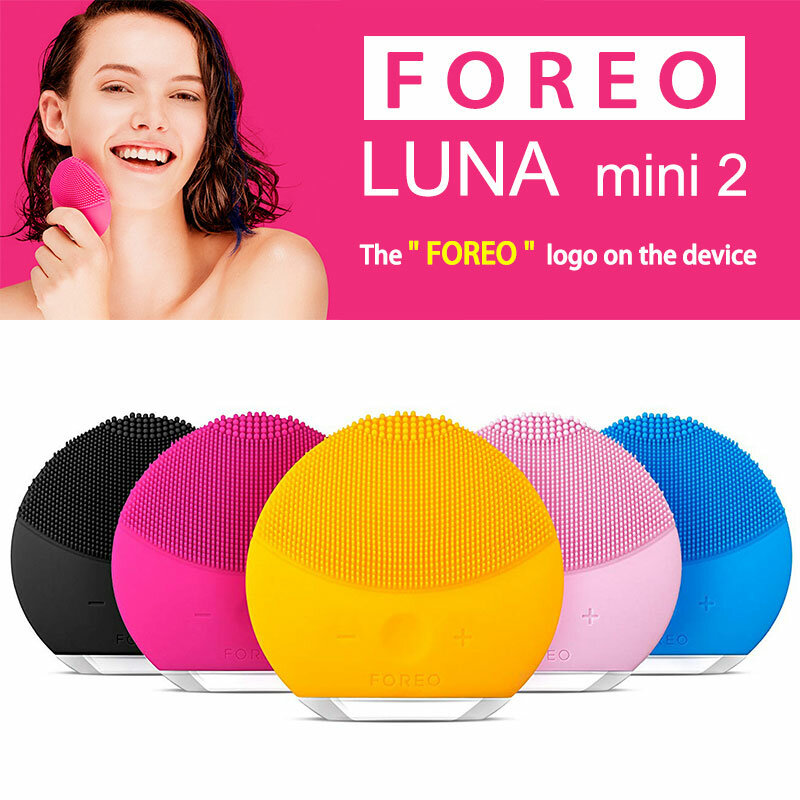 فورو لونا mini2 فرشاة تنظيف الوجه من السيليكون ، شعار حقيقي ، شحن يو اس بي ، مقاوم للماء ، مستوى 8