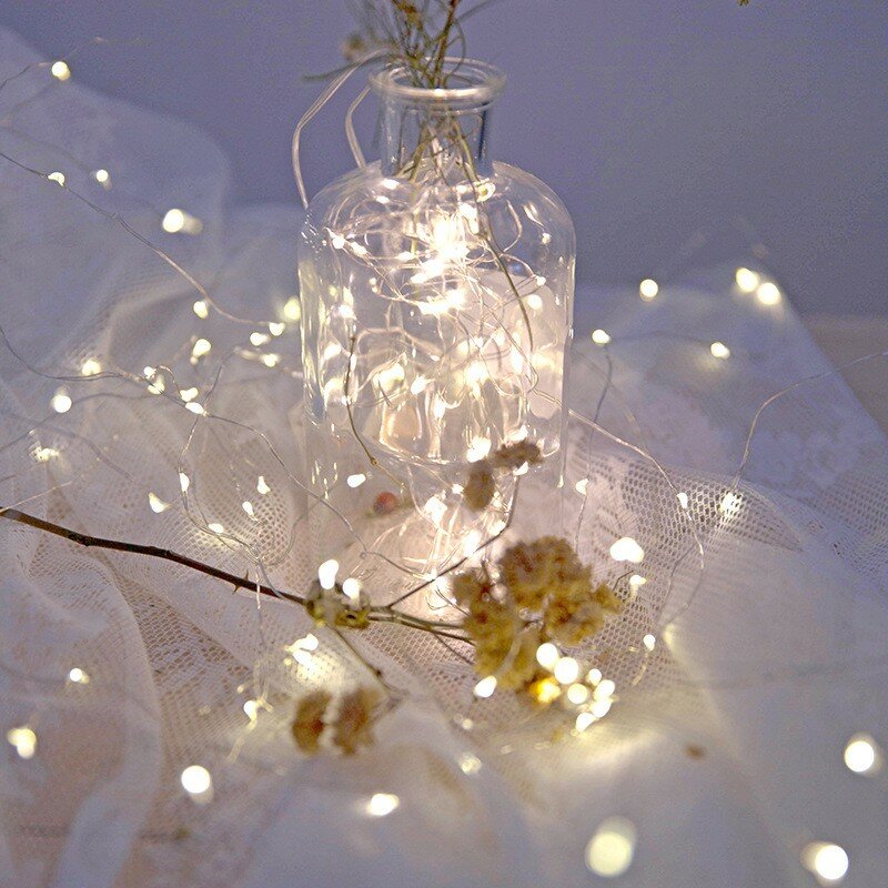 10LED 1 متر LED سلسلة أضواء الجنية سلسلة أضواء للمنزل في الهواء الطلق حفل زفاف الديكور هدية صندوق باقة أضواء