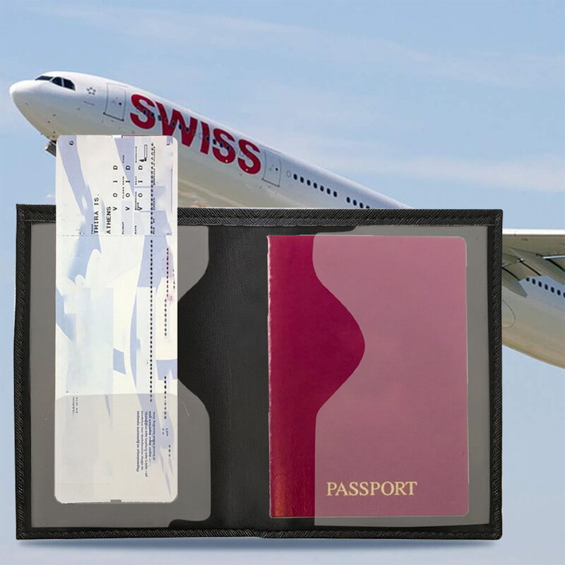 حقيبة غلاف جواز سفر من الجلد الصناعي ، حامل بطاقة ، نص عصري ، محفظة بنمط اسم حرف ، خفيفة الوزن للرحلة
