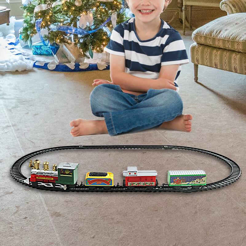 عيد الميلاد لعبة القطار الكهربائي للأطفال ، ألعاب القطار الكلاسيكية ، سيارة السكك الحديدية ، القطارات الصغيرة المسار للأطفال الصغار ما قبل المدرسة ، هدايا عيد الميلاد ، 4-7 الصغار