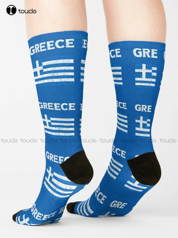 Vintage اليونان اليونانية العلم اليونان العلم الجوارب الحياة اليونانية عالية الجودة لطيف أنيق جميل الكرتون Kawaii الحلو القطن جورب الرجعية
