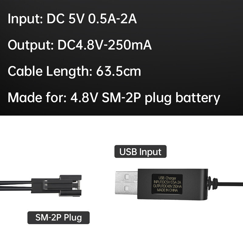 شاحن USB مع قابس ، أو V ، لحفارة RC E562 TD141 بجهاز تحكم عن بعد ، مركبة للطرق الوعرة ، بطاريات V NiCd أو NiMH أو Lipo