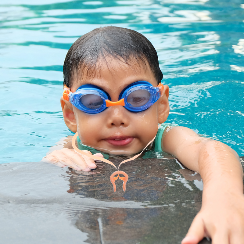 مشبك الأنف السباحة سيليكون مع حزام ، ملحقات حماية الأنف للأطفال والكبار ، 6 قطعة