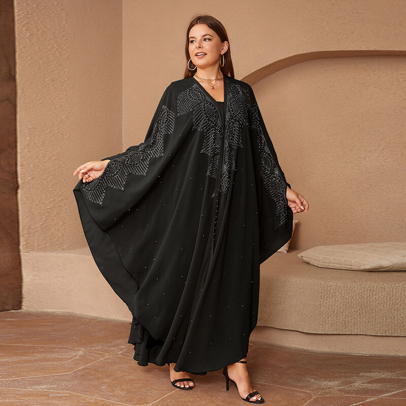رداء بأكمام خفاش ماسية للنساء ، ملابس نسائية عربية ، ساخن ، ألماس ، دينغتشو ، الشرق الأوسط