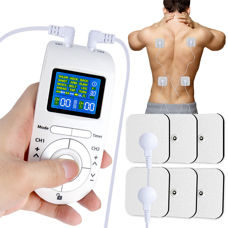 EMS الكهربائية تدليك العضلات محفز عشرات آلة أقطاب العلاج بالضغط وسادة مدلك للجسم 12 طرق منخفضة التردد