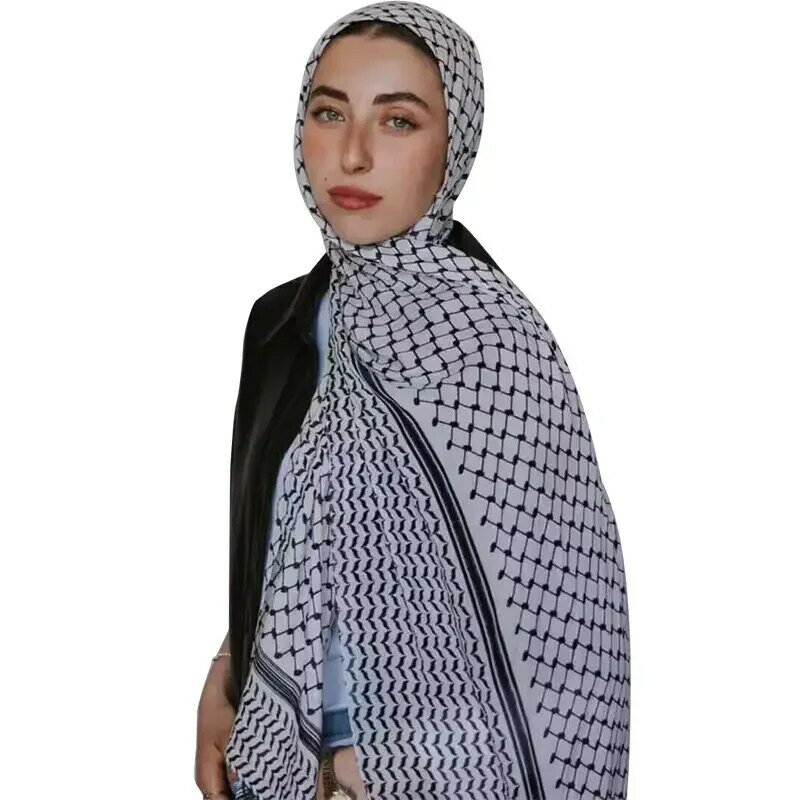 وشاح شيفون مطبوع للنساء ، شال طويل ، كوفية مطبوعة ، حجاب مسلم ، شال نسائي ، تسوق ساخن عبر الإنترنت ، تصميم مطبوع ، إسرائيل كوفية