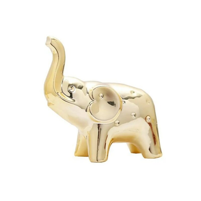 الذهب الفيل السيراميك منضدية زخرفة ، التماثيل المشهد لطيف ، الحلي الحيوانية ، ديكور المنزل ، حديقة