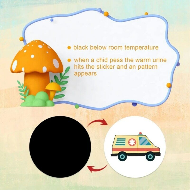 ملصق أهداف المرحاض القابل لإعادة الاستخدام، أهداف التبول المتغيرة اللون للاستخدام في تدريب الأطفال