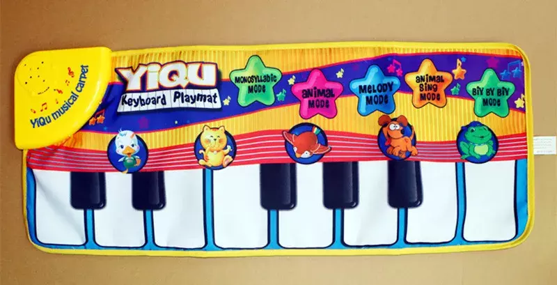 سجادة لعب مضحكة للأطفال ، لعبة رياضية للموسيقى ، حصيرة غناء ، لوحة مفاتيح بيانو للأطفال ، لعبة حيوانات ، سجادة زحف ، هدية ، 72x28cm